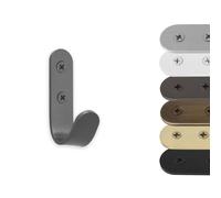 EVI Herrajes | Hook Towel Holder | Anthracite Grey Wall Hook | Stainless Steel | Screw-Mount | for Hanging Clothes, Towels, or Accessories | Mod. 183CTGR