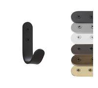 EVI Herrajes | Hook Towel Holder | Black Wall Hook | Stainless Steel | Screw-Mount | for Hanging Clothes, Towels, or Accessories | Mod. 183CTNG