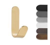 EVI Herrajes | Hook Towel Holder | Brass Wall Hook | Adhesive Mount | for Hanging Clothes, Towels, or Accessories | Mod. 173ADLMT