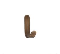 EVI Herrajes | Hook Towel Holder | Brass Wall Hook | Aged Leather Finish | Adhesive Mount | for Hanging Clothes, Towels, or Accessories | Mod. 183ADLCU