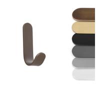 EVI Herrajes | Hook Towel Holder | Brass Wall Hook | Rustic Finish | Adhesive Mount | for Hanging Clothes, Towels, or Accessories | Mod. 183ADLRU