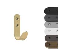 EVI Herrajes | Hook Towel Holder | Brass Wall Hook | Screw-Mount | for Hanging Clothes, Towels, or Accessories | Mod. 183CTLMT