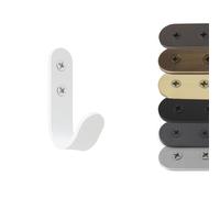 EVI Herrajes | Hook Towel Holder | White Wall Hook | Stainless Steel | Screw-Mount | for Hanging Clothes, Towels, or Accessories | Mod. 183CTBL