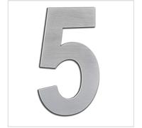 EVI Herrajes | House Number | 16cm Adhesive Stainless Steel Door Numbers | Waterproof | "5" Digit