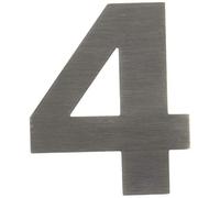 EVI Herrajes | House Number | 8cm Adhesive Stainless Steel Door Numbers | Waterproof | "4" Digit