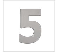EVI Herrajes | House Number | 8cm Adhesive Stainless Steel Door Numbers | Waterproof | "5" Digit