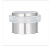 EVI Herrajes I-163-B - Door Stop, Adhesive, Finish matt INOX (Stainless Steel) White Rubber