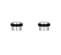 EVI Herrajes I-163 - Door Stop, Adhesive, Finish matt INOX (Stainless Steel) Black Rubber (Pack of 2)