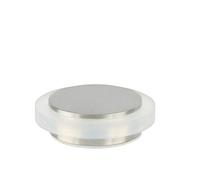 EVI Herrajes | Low Design Door Stop | Ø35x12mm | Solid Stainless Steel - White Rubber Protection | Strong Adhesion | 100% Functional | Mod. I-20335X12BAM