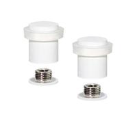 EVI Herrajes | Pack of 2 White Door Stops | Ø20x25mm | Floor Mounted | White Lacquered Stainless Steel | Silicone Protection | Includes Screw + Fastening Plug | Model I-181-BBL