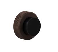 EVI Herrajes | Wall-Mounted Doorstop - Diamond Knurled | Ø1.38"x0.71" | | Rustic Brass, Black Rubber | Intallation: Adhesive or Screw | Mod.254MOC