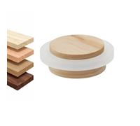 EVI Herrajes | Wooden Door Stop | Ash Wood with White Rubber | 1.85" x 0.87" | Adhesive Installation | for Smooth Floors | Mod.30245X19