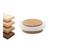 EVI Herrajes | Wooden Door Stop | Oak Wood with White Rubber | 1.46" x 0.63" | Adhesive Installation | for Smooth Floors | Mod.30235X12