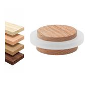 EVI Herrajes | Wooden Door Stop | Red Oak Wood with White Rubber | 1.85" x 0.87" | Adhesive Installation | for Smooth Floors | Mod.30245X19