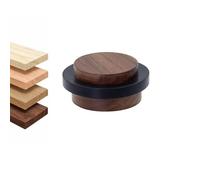 EVI Herrajes | Wooden Door Stop | Walnut Wood with Black Rubber | 1.46" x 0.87" | Adhesive Installation | for Smooth Floors | Mod.30235X19