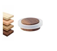 EVI Herrajes | Wooden Door Stop | Walnut Wood with White Rubber | 1.46" x 0.63" | Adhesive Installation | for Smooth Floors | Mod.30235X12