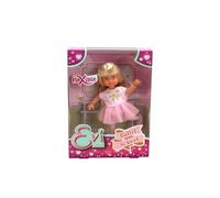 Evi Love Ballet School, Doll in Cute Ballerina Outfit with Ballet Bar, Fully Movable Body, 12 cm Toy Doll, from 3 Years