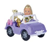 Simba 105733648 Evi Love Toy Doll in Cute Safari Outfit with Cool Jeep, Backpack