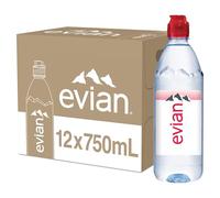 EVIAN Evian Natural Mineral Water Sports Cap 75cl (PACK OF 12)