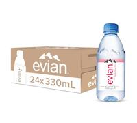 Evian Mineral Water, Naturally Filtered Drinking Water, 330ml Bottled Water Crafted by Nature, Case of 24 x 330ml Evian Water Bottles