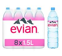 Evian Natural Mineral Water Bottles Net Weight 1.5 L Pack of 8
