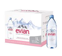 evian Natural Spring Water (One Case of 12 Individual Bottles, Each Bottle is 1 Liter) Naturally Filtered Spring Water in Large Bottles