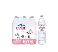 Evian Still Natural Mineral Water, 1.5 L (Pack of 6)