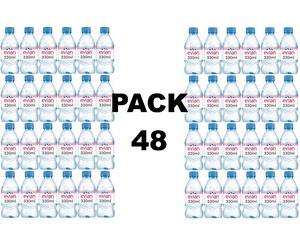 Evian Still Natural Mineral Water, 48 x 330 ml
