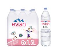 Evian Still Natural Mineral Water, 6 x 1.5L