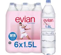 Evian Still Natural Mineral Water, 6 x 1.5L