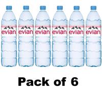 Evian Still Mineral Water Multipack, 6 x 1.5 L
