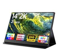 EVICIV 14" Portable Monitor, 2K QHD 500 Nits Travel Display w/Speakers, USB-C Mini HDMI 3:2 IPS External Screen, Ultra-Slim Plug & Play Small Second Monitor for Laptop/PC/Phone/Game Console
