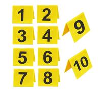 Evidence Marker, 10PCS Crime Scene Markers NO.1-10 Yellow Markers Double-Sided Acrylic Clue Reusable Fade-Resistant Detective Decorations for Halloween Party Prop