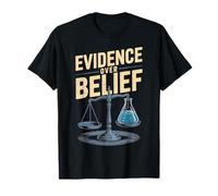 Evidence Over Belief Scales and Beaker Design T-Shirt