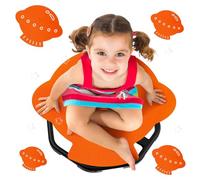Evie Bee Spinning Chair for Kids, Autism Sensory Equipment, 360° Swivel Toys Wobble, ADHD Kids Swivel Chair for Balance & Coordination Training, Safe Durable Play Spinning Seat (Orange Rocket)