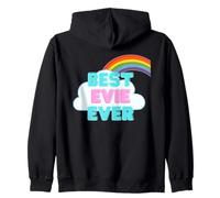 Evie - Best Evie Ever - Rainbow Cute Girl Evie Zip Hoodie