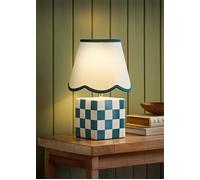Checkerboard Ceramic Table Lamp Green