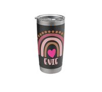 Evie Name Cute Personalized Heart Love Rainbow Stainless Steel Insulated Tumbler