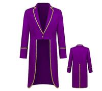 EviKoo Mens Gothic Medieval Tailcoat Jacket,Gold Trim Vampire Jacket Steampunk Vintage Tailcoat - Steampunk Vintage Tailcoat, Pirate Jacket, Renaissance Coat, Steampunk Jacket for Men