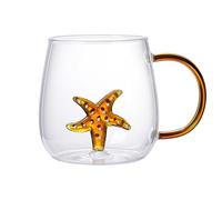 EviKoo Transparent Animal 380Ml Cartoon Coffee Mug, Space Saving, Heat Resistant, Reusable, Home Use