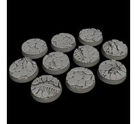 Evil Alien Bases, 32mm Round 3D Printed Resin Miniature Bases, Pack of 10, Wargame Terrain. Designed by LegendGames