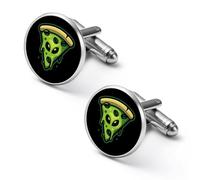 Evil Aliens Pizza Cuff Link Shirt Mens Cufflink Alloy Round Tuxedo Cufflinks for Wedding Groomsmen Gifts