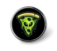 Evil Aliens Pizza Round Enamel Brooch Pin Button Badges Decoration Hat Clothing Bag Accessories Gift Crafts