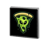 Evil Aliens Pizza Square Enamel Brooch Pin Button Badges Decoration Hat Clothing Bag Accessories Gift Crafts