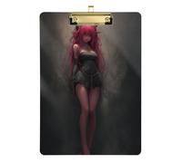 Evil Anime Girl Darkness Outdoor clipboard Standard Hole for 5th Grade Classroom Essentials for Teachers Size 9 x 12 Gold