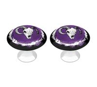 Evil Aries Goat Drawer Pulls Handles Knobs Flat Black Cabinet Cup with Screw 2 Pack