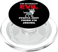 Evil Baby Wolf I'm Actually Evil Irony Funny Sayings PopSockets PopGrip for MagSafe