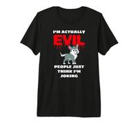 Evil Baby Wolf I'm Actually Evil Irony Funny Sayings Premium T-Shirt