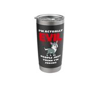Evil Baby Wolf I'm Actually Evil Irony Funny Sayings Stainless Steel Insulated Tumbler