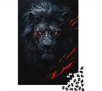 Evil Black Lion King Jigsaw Puzzle 1000 Pieces for Adults, Lion Themed Puzzle Gift, Relaxing Challenge, 52x38cm/1000pcs